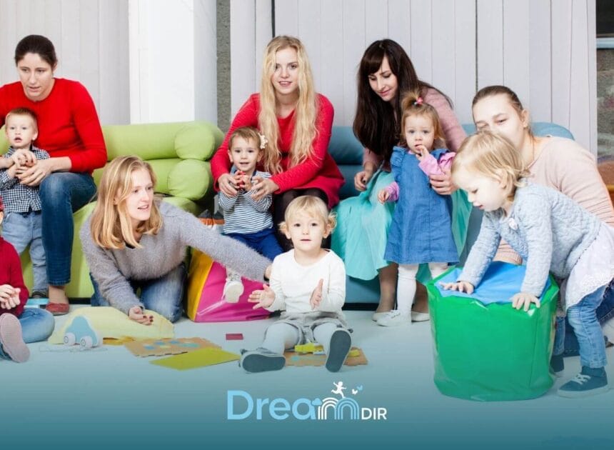 Autistic kids & therapsits participating in a social skills group activity for young kids with autism in a supportive setting